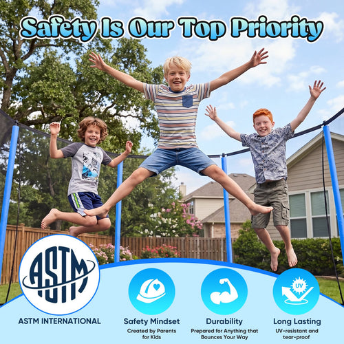 Gardwin 14FT Outdoor Trampoline Recreational Backyard Trampolines Anti-Rust for Kids and Adults with Net and Ladder